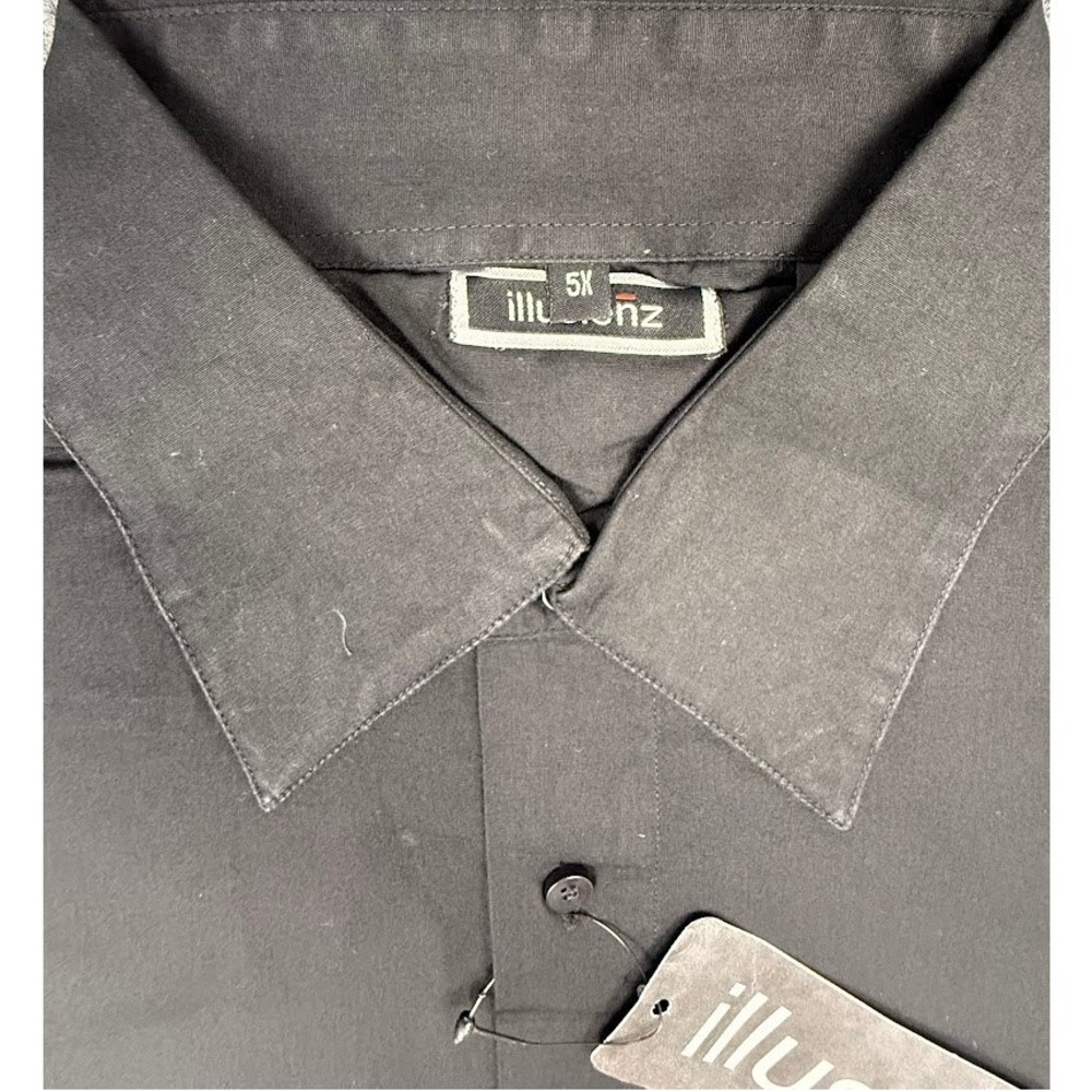 Vintage Illusionz Men's Black Long Sleeve Button Up Dress Shirt Size 5XL‎ NEW - Picture 4 of 6
